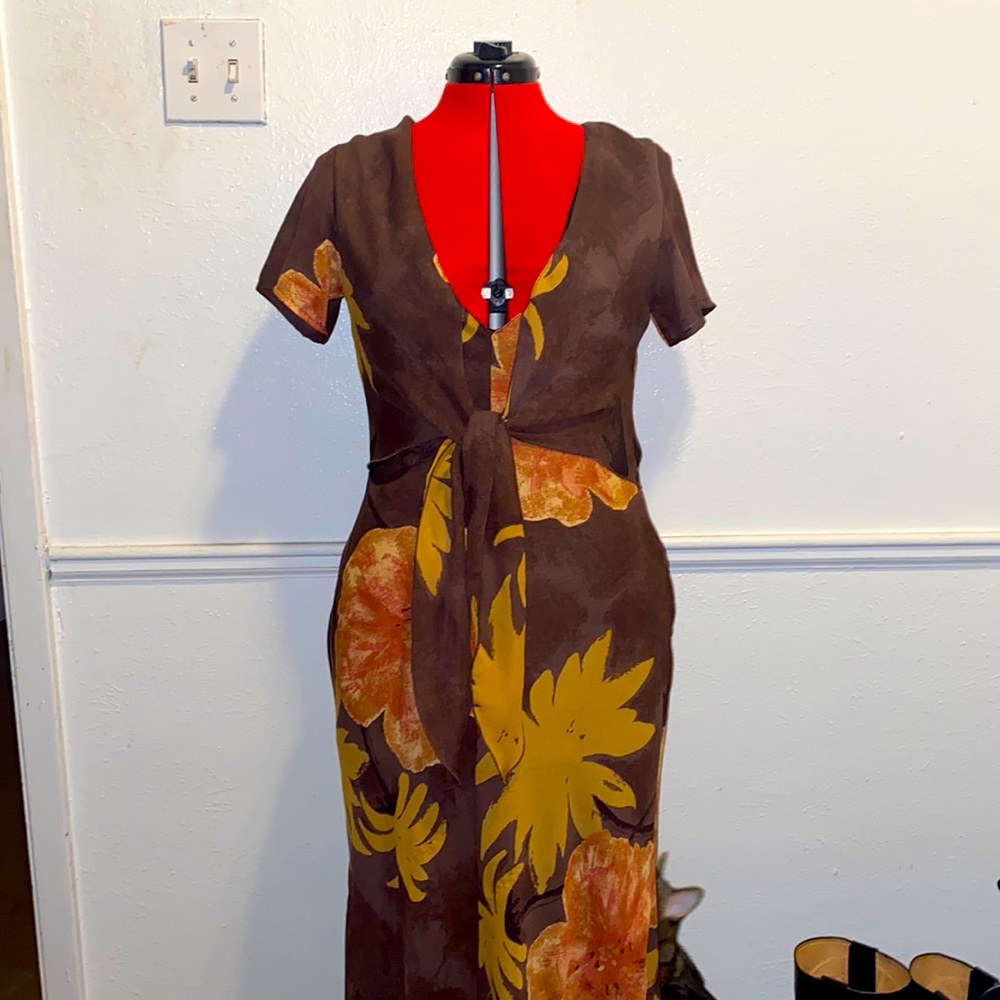 🐡🤎Brown Hawaiian style maxi dress🐡🤎